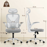 Mesh Fabric Home And Office Chair 73cm Wide With Foldable Backrest - Velmora