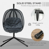 Mesh Fabric Outdoor Swing Chair With Thick Padded Cushion - Velmora