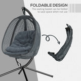 Mesh Fabric Outdoor Swing Chair With Thick Padded Cushion - Velmora