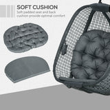 Mesh Fabric Outdoor Swing Chair With Thick Padded Cushion - Velmora