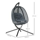 Mesh Fabric Outdoor Swing Chair With Thick Padded Cushion - Velmora