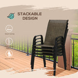 Mesh Fabric Stackable Garden Chairs in Set of 4 - Velmora
