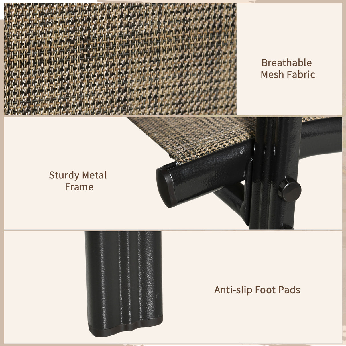 Mesh Fabric Stackable Garden Chairs in Set of 4 - Velmora
