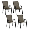 Mesh Fabric Stackable Garden Chairs in Set of 4 - Velmora