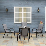 Mesh Fabric Stackable Garden Chairs in Set of 4 - Velmora