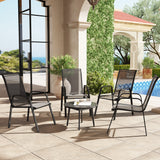 Mesh Fabric Stackable Garden Chairs in Set of 4 - Velmora