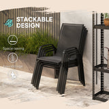 Mesh Fabric Stackable Garden Chairs in Set of 4 - Velmora