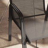 Mesh Fabric Stackable Garden Chairs in Set of 4 - Velmora