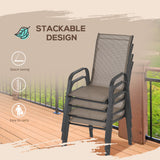 Mesh Fabric Stackable Garden Chairs in Set of 4 - Velmora