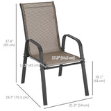 Mesh Fabric Stackable Garden Chairs in Set of 4 - Velmora