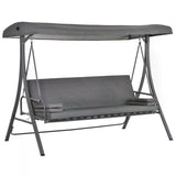 Metal 2 in 1 Patio 3 Seater Swing Chair Hammock With Adjustable Canopy - Velmora