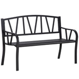 Metal 2 Seater Garden Bench Loveseat - Velmora