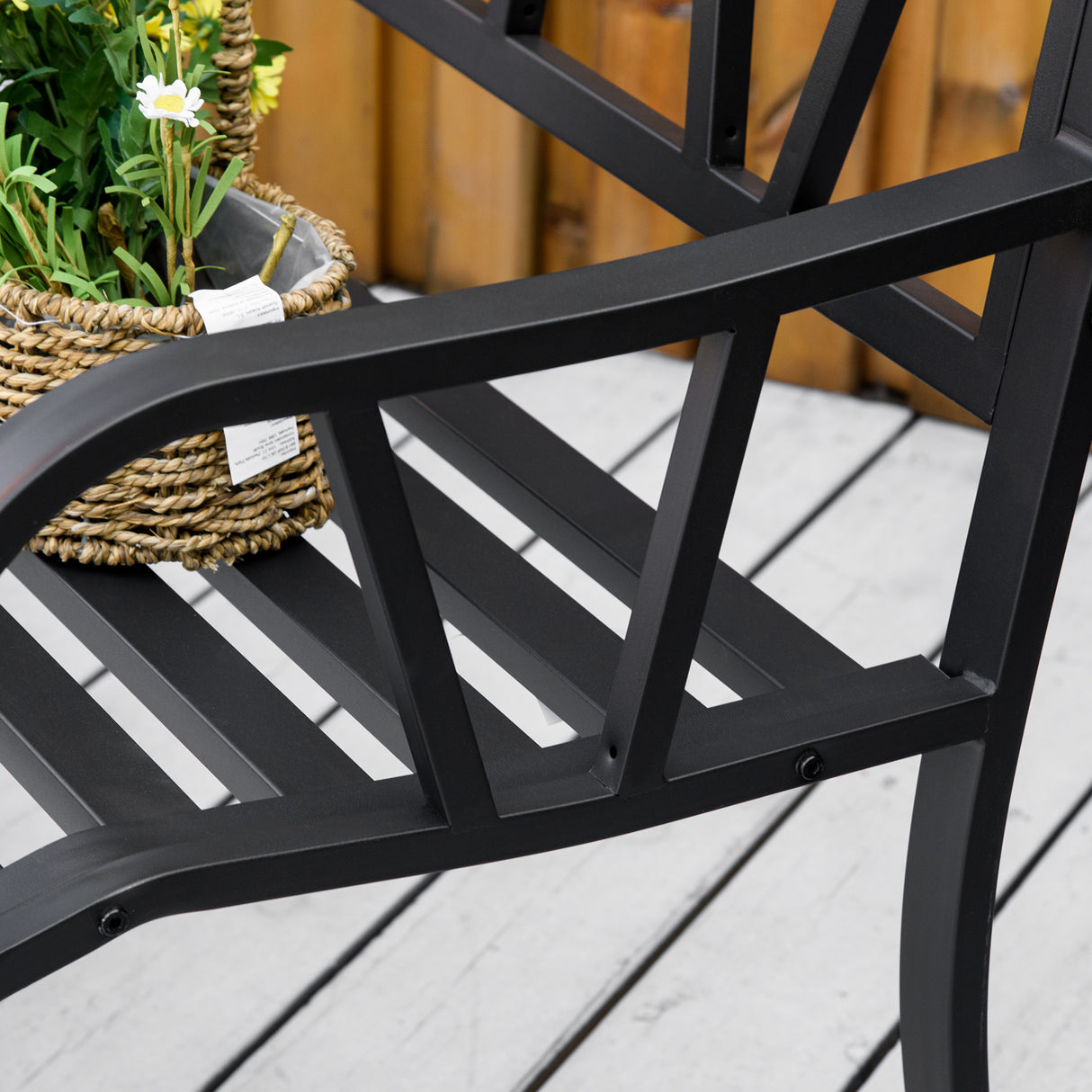Metal 2 Seater Garden Bench Loveseat - Velmora