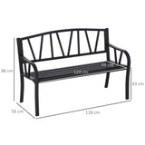 Metal 2 Seater Garden Bench Loveseat - Velmora