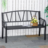 Metal 2 Seater Garden Bench Loveseat - Velmora