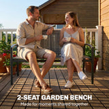 Metal 2 Seater Garden Bench - Velmora