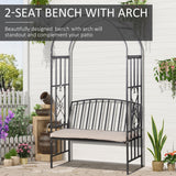 Metal 2 Seater Garden Bench With Arch - Velmora