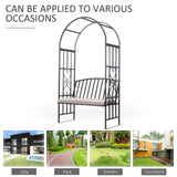 Metal 2 Seater Garden Bench With Arch - Velmora