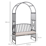 Metal 2 Seater Garden Bench With Arch - Velmora