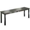 Metal 2 Seater Garden Bench With Wood-Effect Slatted Seat - Velmora