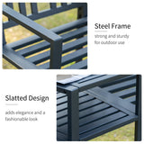 Metal 2 Seater Garden Chair Bench Loveseats With Coffee Table - Velmora