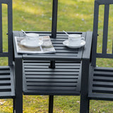 Metal 2 Seater Garden Chair Bench Loveseats With Coffee Table - Velmora