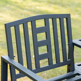 Metal 2 Seater Garden Chair Bench Loveseats With Coffee Table - Velmora