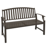Metal 2 Seater Simple Garden Bench - Velmora