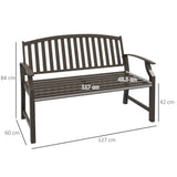 Metal 2 Seater Simple Garden Bench - Velmora