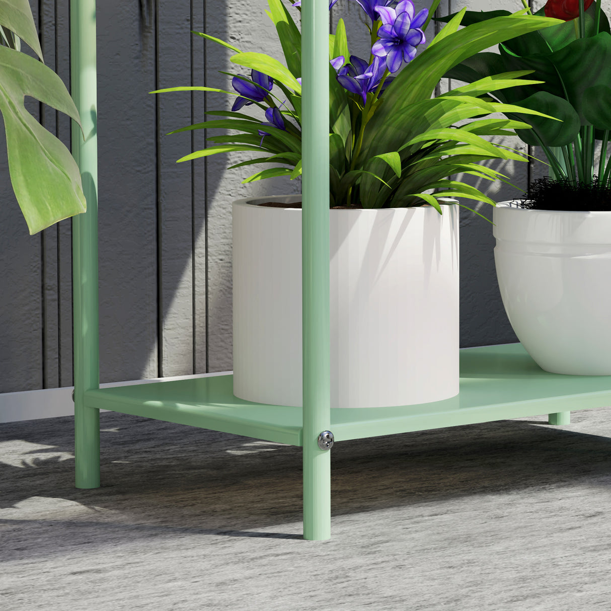 Metal 2 Tier Plant Stand 60cm Wide - Velmora