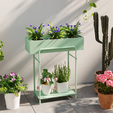 Metal 2 Tier Plant Stand 60cm Wide - Velmora