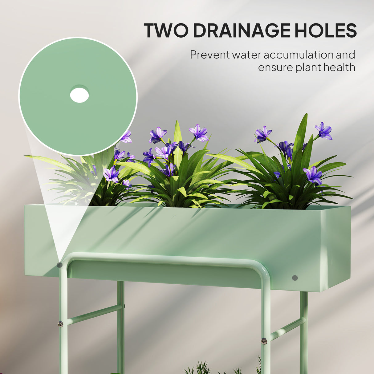 Metal 2 Tier Plant Stand 60cm Wide - Velmora
