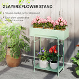 Metal 2 Tier Plant Stand 60cm Wide - Velmora
