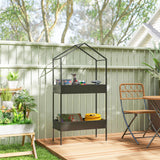 Metal 2 Tier Plant Stand 75cm Wide - Velmora