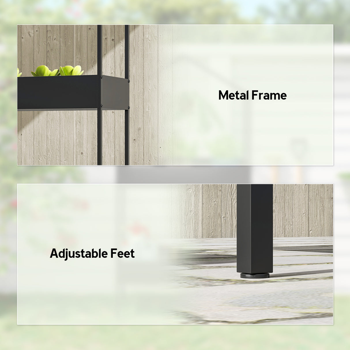 Metal 2 Tier Plant Stand 75cm Wide - Velmora