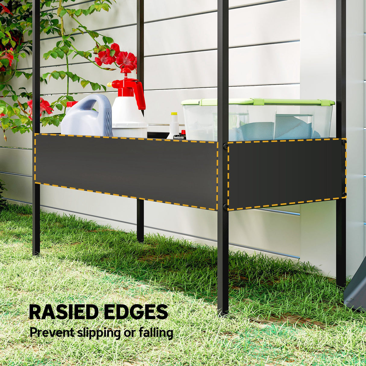 Metal 2 Tier Plant Stand 75cm Wide - Velmora