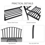 Metal 2 to 3 Seater Garden Bench With Table - Velmora