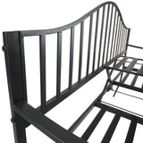 Metal 2 to 3 Seater Garden Bench With Table - Velmora