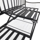 Metal 2 to 3 Seater Garden Bench With Table - Velmora