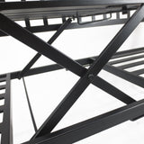 Metal 2 to 3 Seater Garden Bench With Table - Velmora