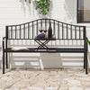 Metal 2 to 3 Seater Garden Bench With Table - Velmora