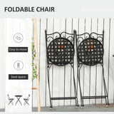 Metal 3 Pieces Garden Bistro Set in Multicolour Mosaic Design - Velmora