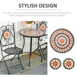Metal 3 Pieces Garden Bistro Set in Multicolour Mosaic Design - Velmora