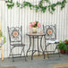 Metal 3 Pieces Garden Bistro Set in Multicolour Mosaic Design - Velmora
