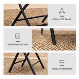 Metal 3 Pieces Garden Bistro Set With Round Glass Table and 2 Folding Chairs - Velmora