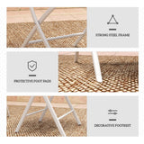 Metal 3 Pieces Garden Bistro Set With Round Glass Table and 2 Folding Chairs - Velmora