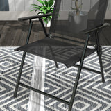 Metal 3 Pieces Garden Bistro Set With Round Glass Top Table - Velmora