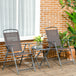 Metal 3 Pieces Garden Bistro Set With Round Glass Top Table - Velmora