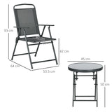 Metal 3 Pieces Garden Bistro Set With Round Glass Top Table - Velmora