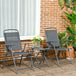 Metal 3 Pieces Garden Bistro Set With Round Glass Top Table - Velmora